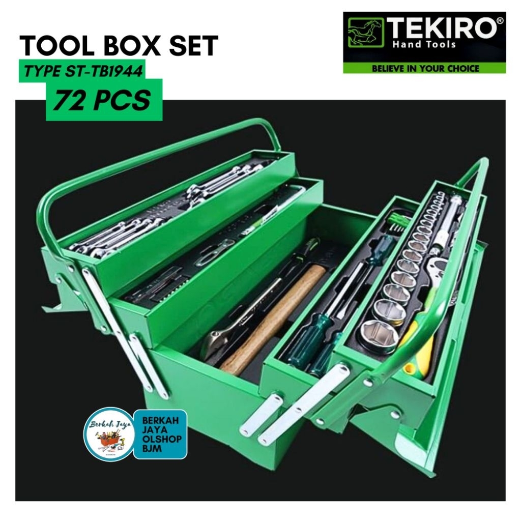 Jual TOOL BOX / TOOL KIT SET 72PCS TEKIRO ST-TB1944 Box Cover Besi ...
