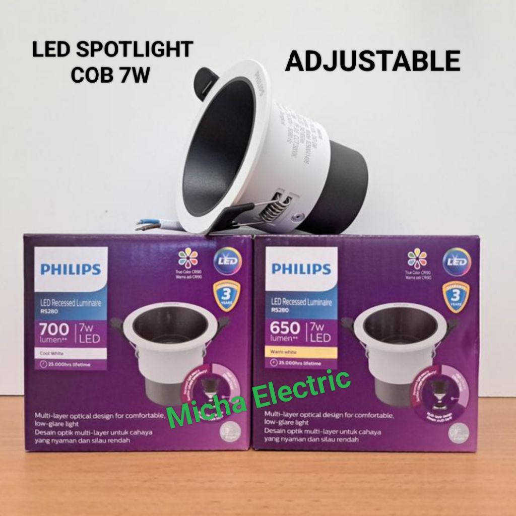 Jual PHILIPS RS280 LED Spotlight Adjustable COB 7w 11w Inbow/ Lampu ...