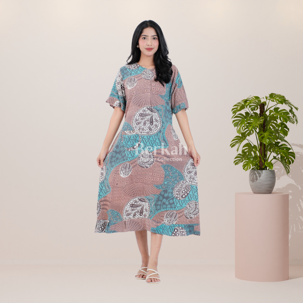 Daster Batik Rayon Busui Motif Resleting Surya 7