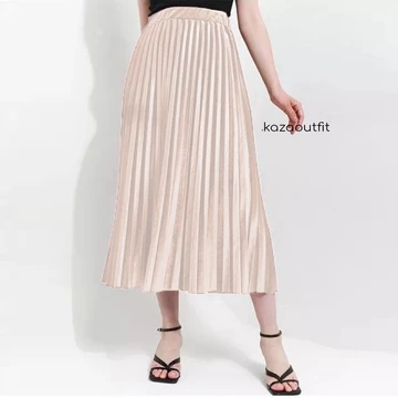Rok Plisket Bludru Pendek 7 8 Premium Rok Bludru Velvet Premium Bisa