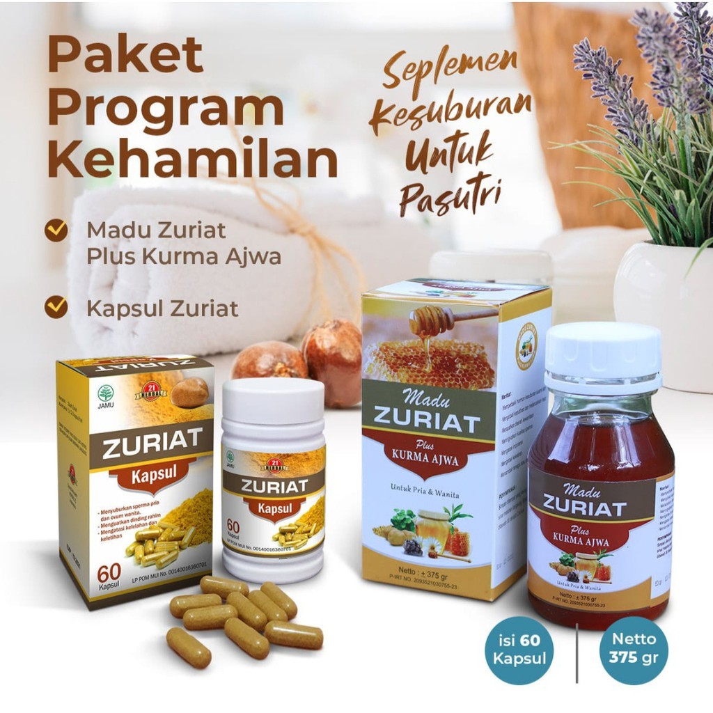 Jual Promil Zuriat 60 Kapsul Suplemen Penyubur Rahim Obat Agar Cepat ...