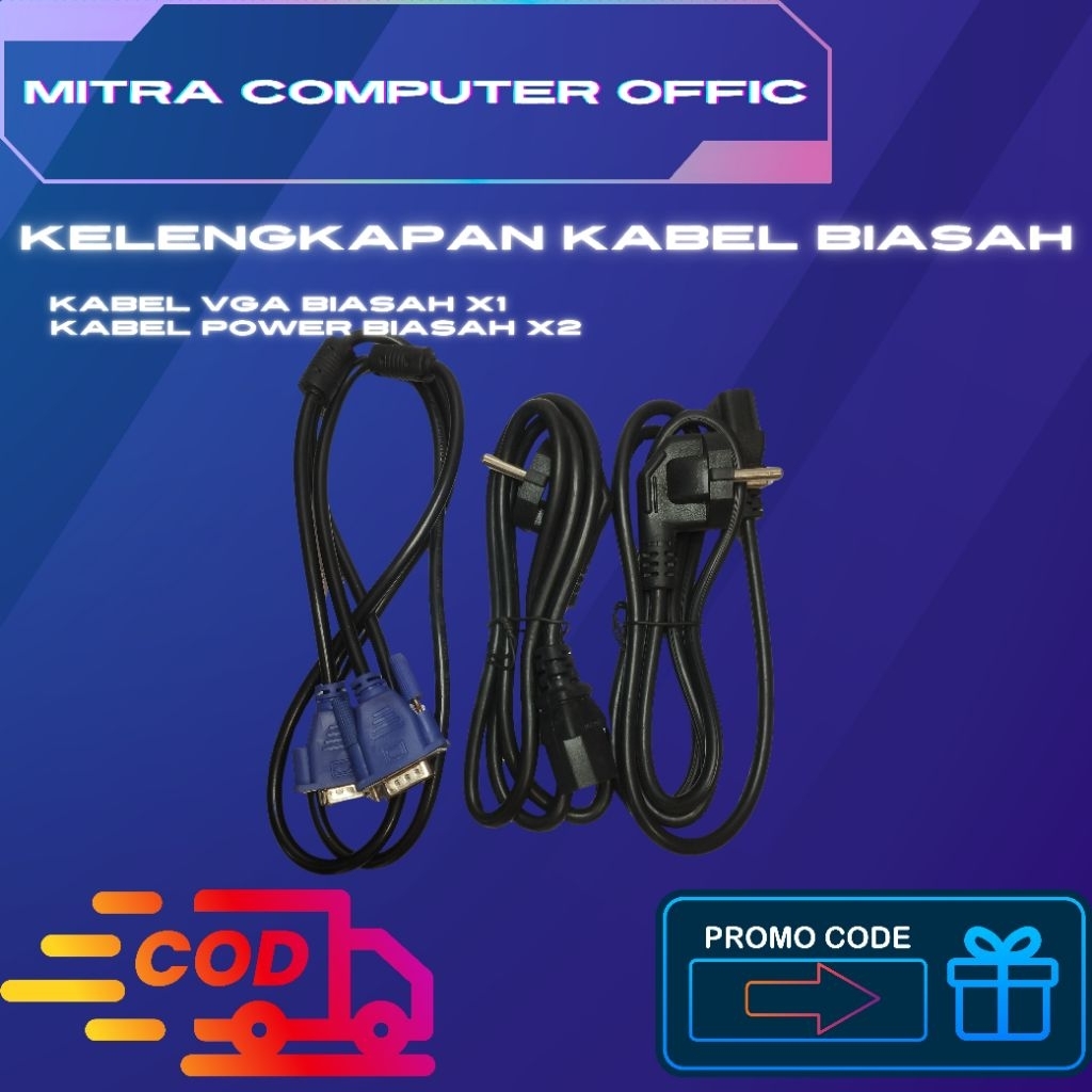 Jual Paket Kabel Komputer Biasa | 1 Kabel VGA + 2 Kabel Power | Kabel ...