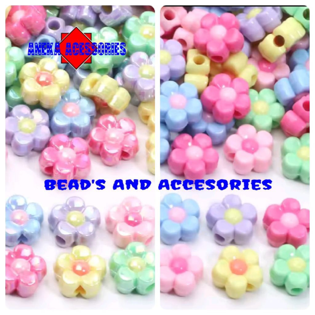 Jual Manik Mote Bunga Sakura Pastel premium Bahan Meronce(25pcs ...