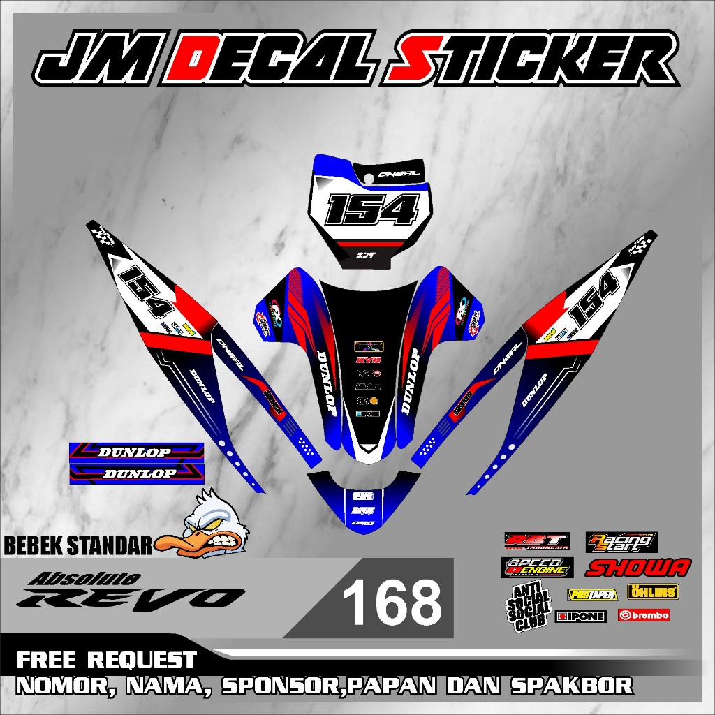 Jual (COD) Sticker RBT REVO ABSOLUT RBT BEBEK MODIF SUPERMOTO YZ CRF ...
