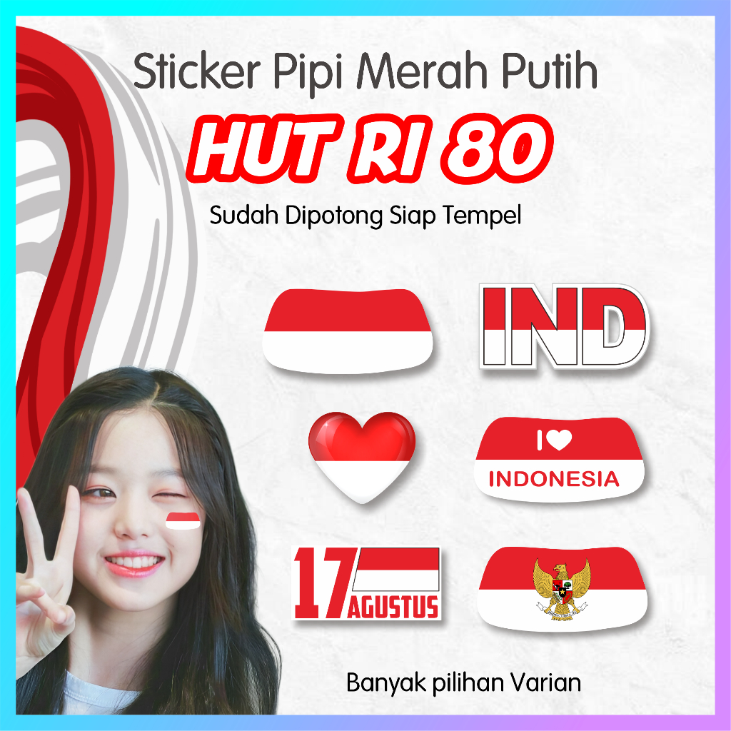 Jual 10PCS Sticker Pipi Bendera Merah Putih / Stiker Kemerdekaan RI ...