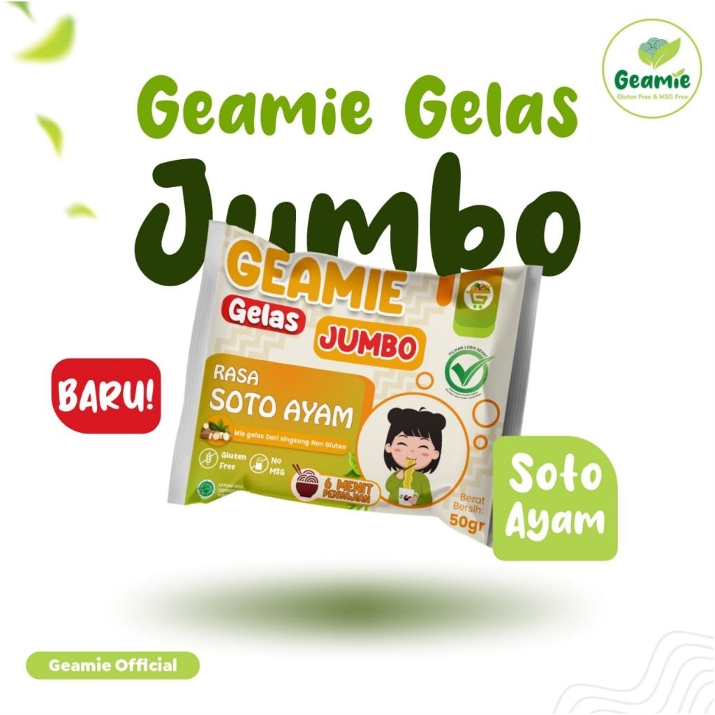 Jual Mie Gelas Gluten Free Non MSG Geamie Soto Ayam Isi 2 Keping ...