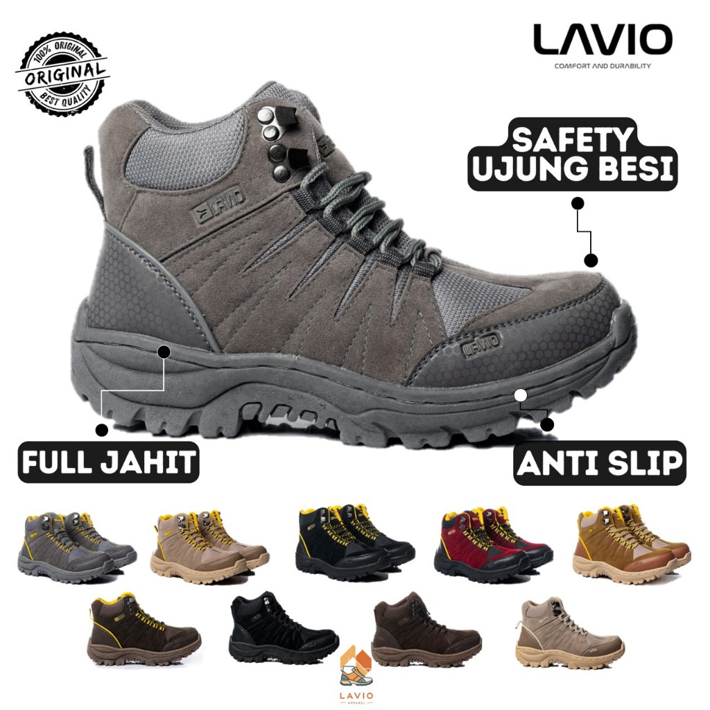 Jual Lavio Exo High | Sepatu Safety Boots Pria Ujung Besi Proyek ...