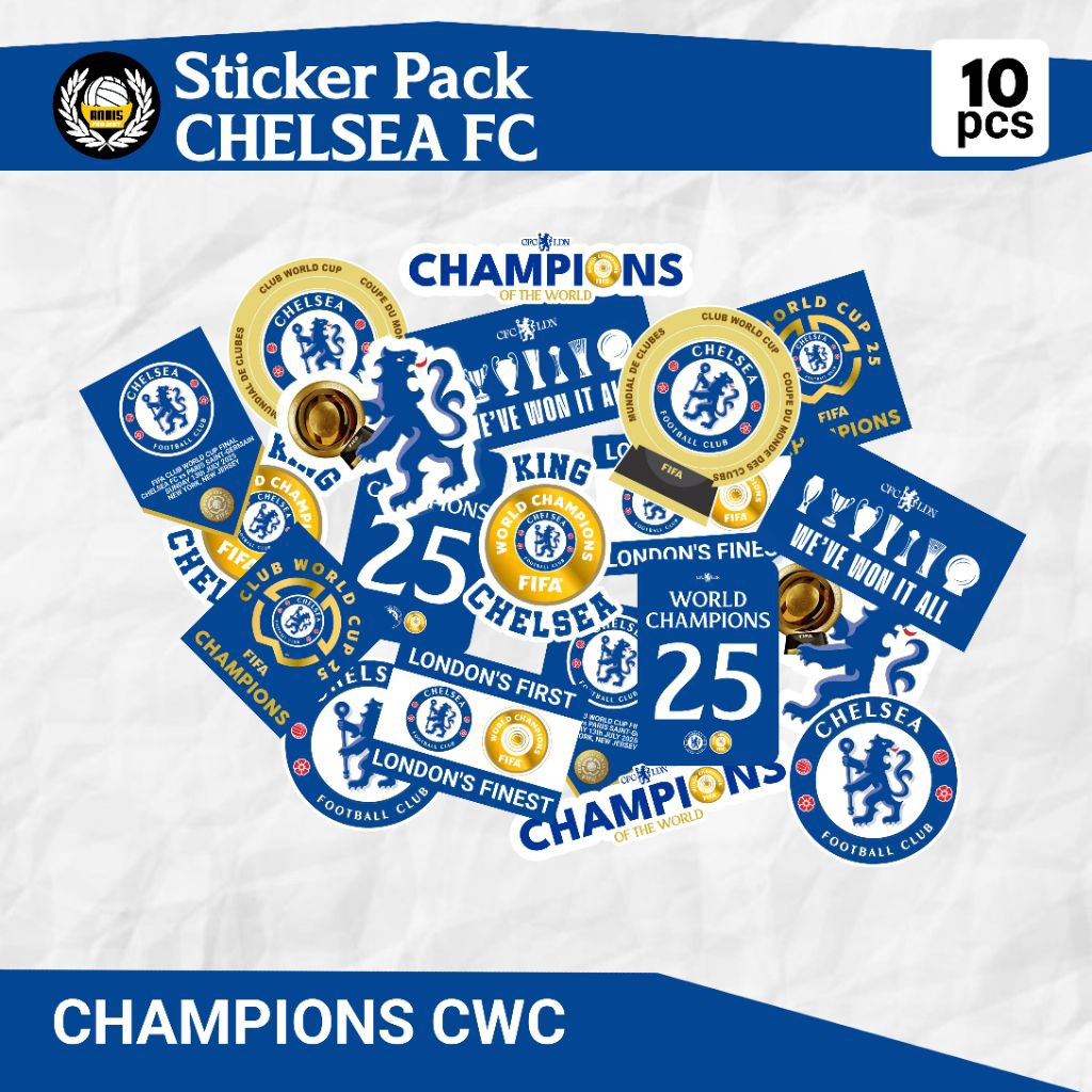 Jual Sticker Pack Chelsea FC Champions CWC | The Blues | Shopee Indonesia