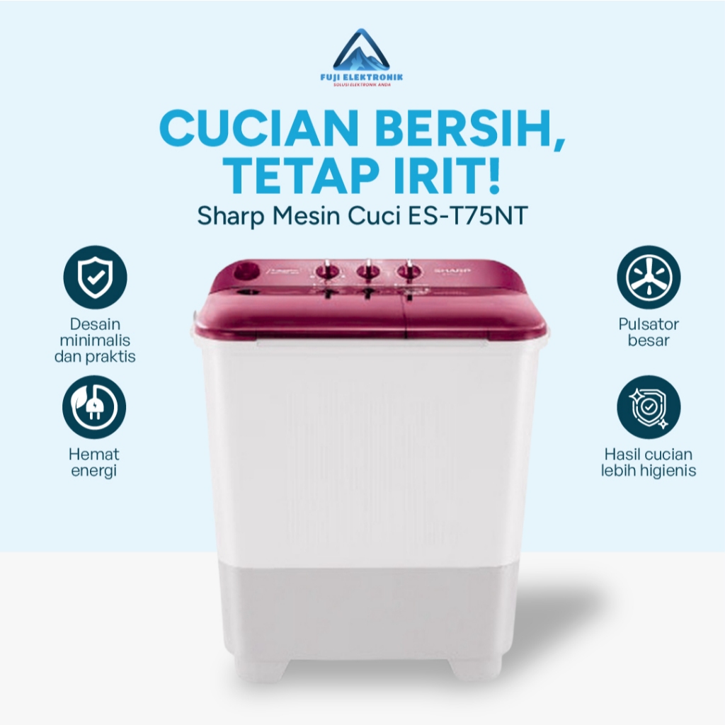 Jual Sharp ES-T75NT-PK/BL Mesin Cuci 2 Tabung 75 Kg Hemat Energi Bodi