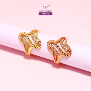 Yaxiya Cincin Wanita Dubay Permata Perhiasa Lapis Emas 18K 831