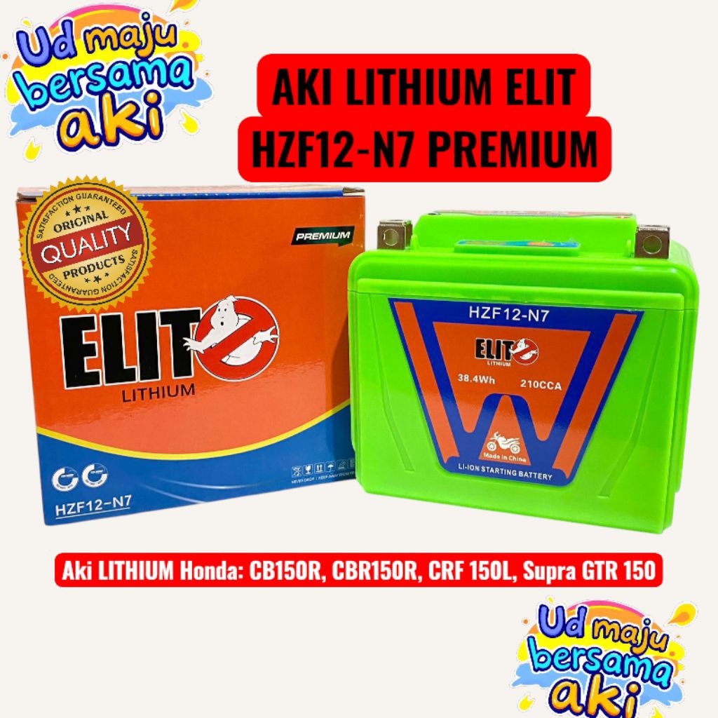 AKI LITHIUM ELIT HZF12-N aki motornya Honda CB150R, CBR150R, CRF 150L, Supra GTR 150 Aki LITHIUM