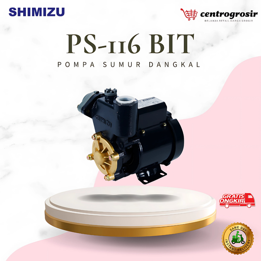 Jual Shimizu PS116BIT Mesin Pompa Air Sumur Dangkal Non Auto 125 Watt ...