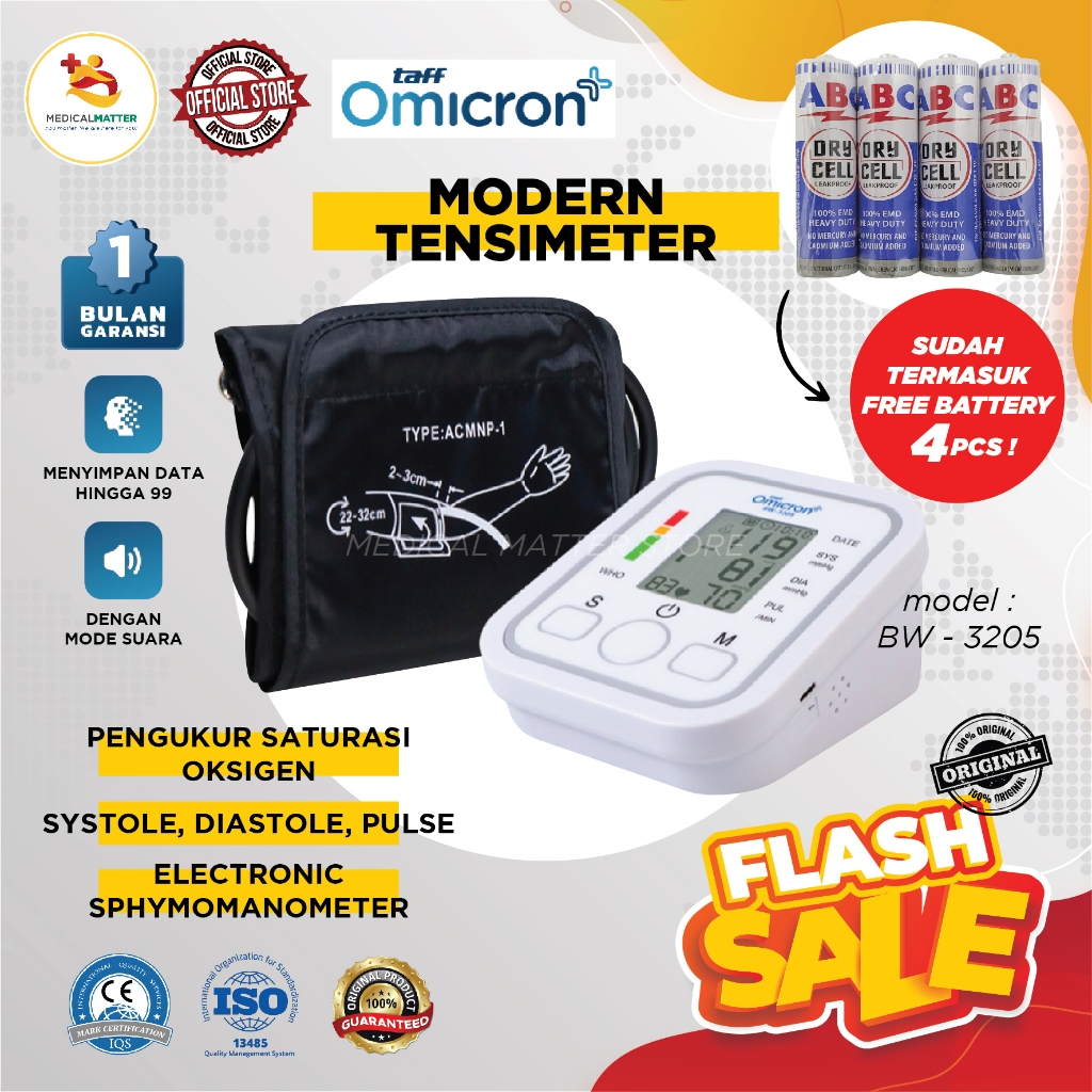 TaffOmicron Alat Ukur Tekanan Darah Tensi Darah Tensimeter Digital Blood Pressure Measurement Pulse