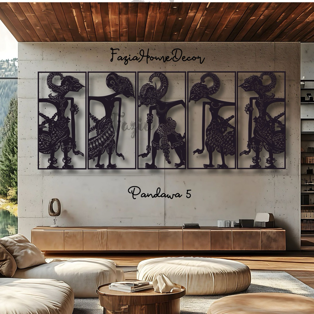 Dekorasi 3D Wayang /wall decor Punokawan Rama n Shinta Arjuna