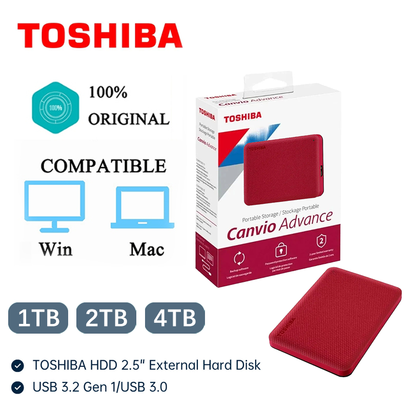 Jual 100% Baru Toshiba Canvio Advance HDD 1TB/2TB/4TB 2.5“ Hardisk ...