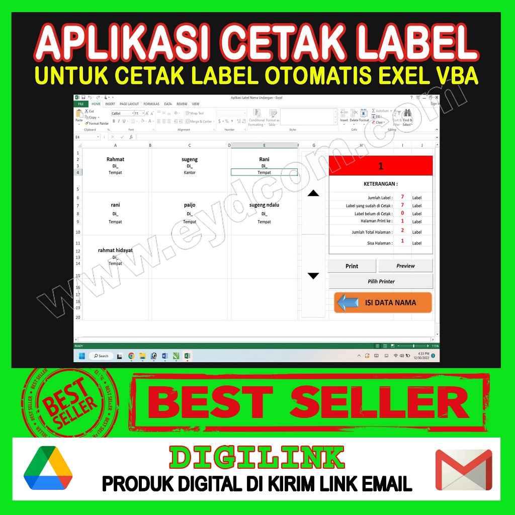 Jual PROGRAM PRINT LABEL UNDANGAN OTOMATIS SOFTWARE APLIKASI | Shopee ...