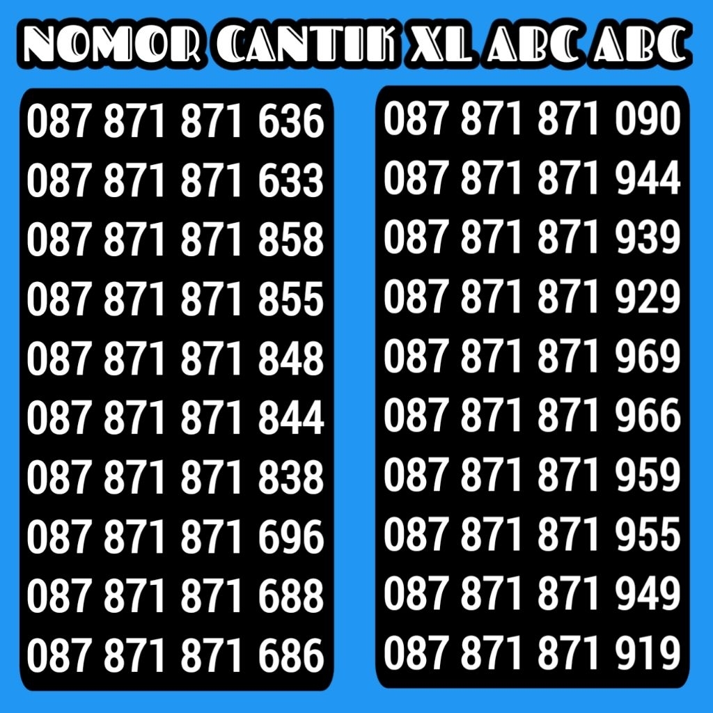Jual NOMOR CANTIK XL ABC ABC - KUOTA 3GB | Shopee Indonesia