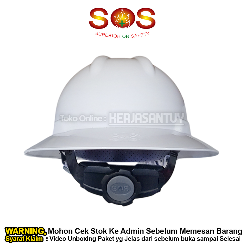 Jual Helm Safety Fullbrim SOS warna Putih Kuning Biru Merah Hijau ...