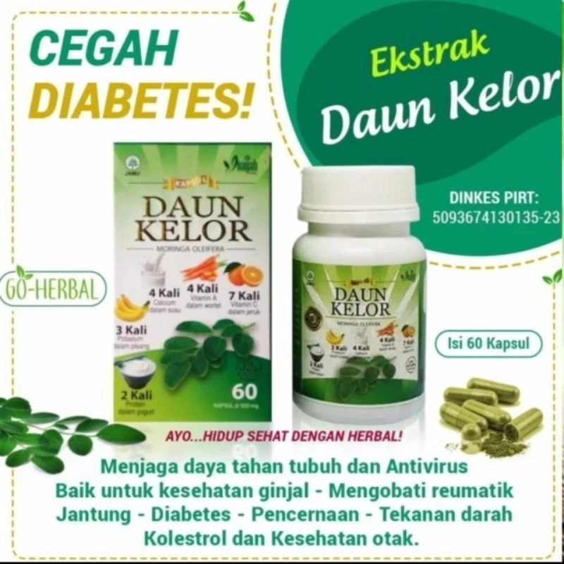 Jual Original Ekstrak Kapsul Daun Kelor Inayah 1 botol isi 60 phil ...