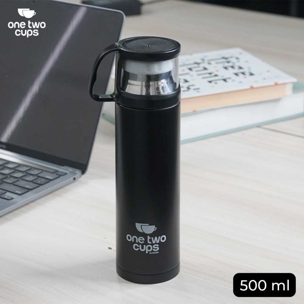 Jual OneTwoCups Botol Minum Thermos with Cup Head 500ml - SUS304 ...