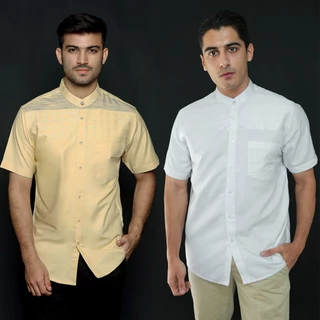 Casella Baju Koko Pria Lengan Pendek | Baju Koko Horizontal Harun