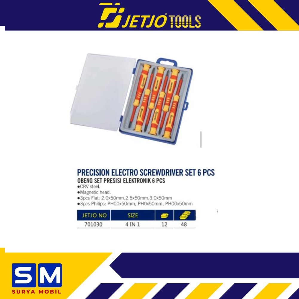 Jual JETJO TOOLS Precision Electro Screwdriver Set 6 Pcs | Shopee Indonesia