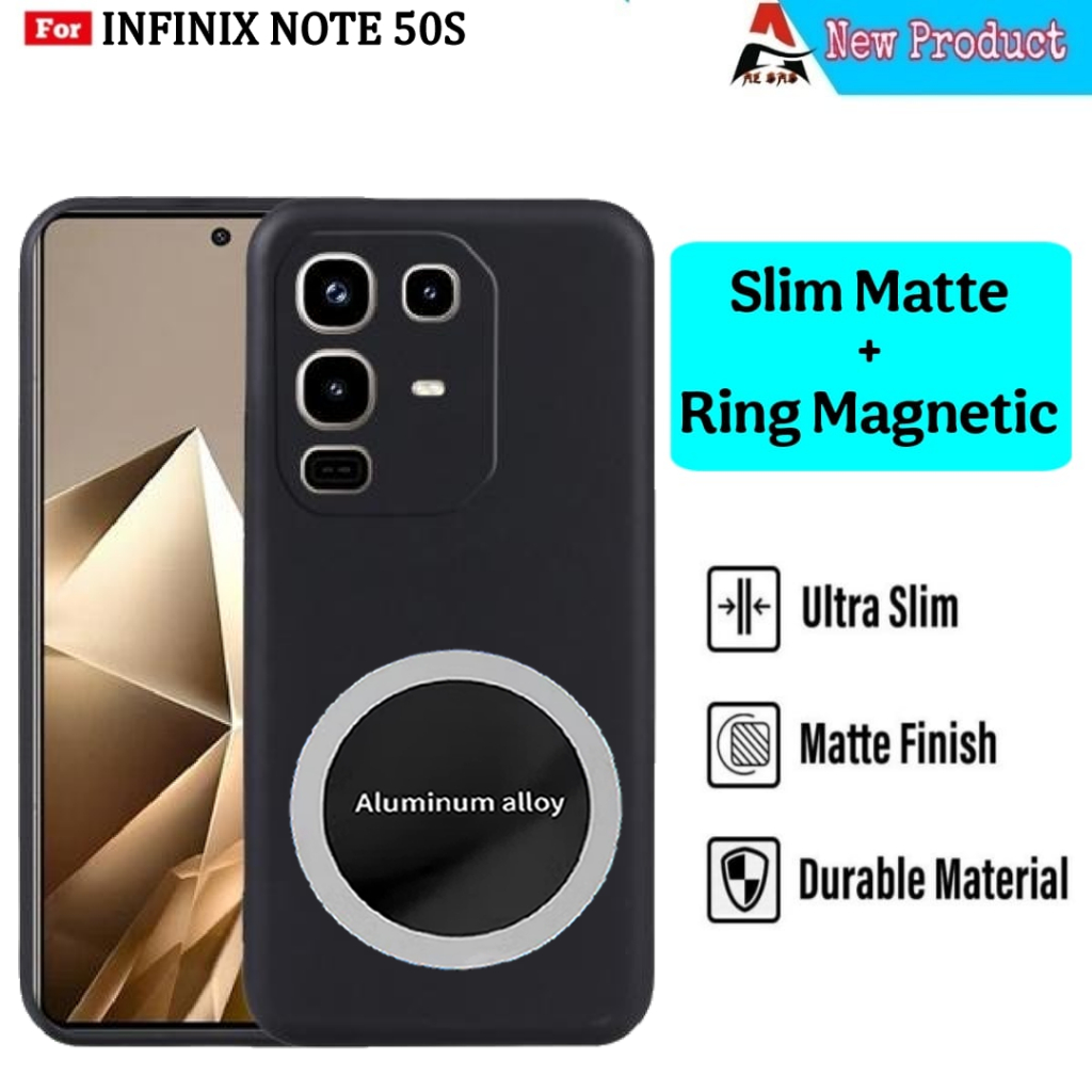 Jual Casing INFINIX NOTE 50S Softcase Black Slim Matte Bonus Ring ...