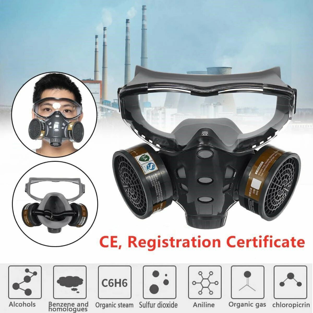 Jual TaffGUARD - SF01 Masker Gas Respirator Full Face 3m Carbon Filter ...