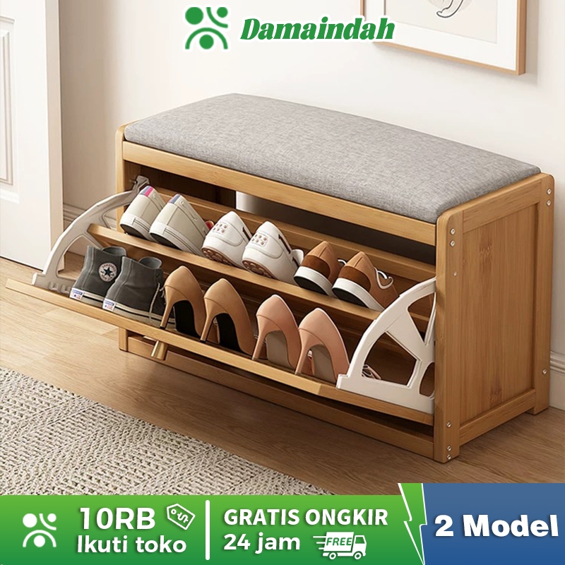 Jual Rak Sepatu Kapasitas Besar Rak Sepatu Kayu Anti Debu Lemari Sepatu ...