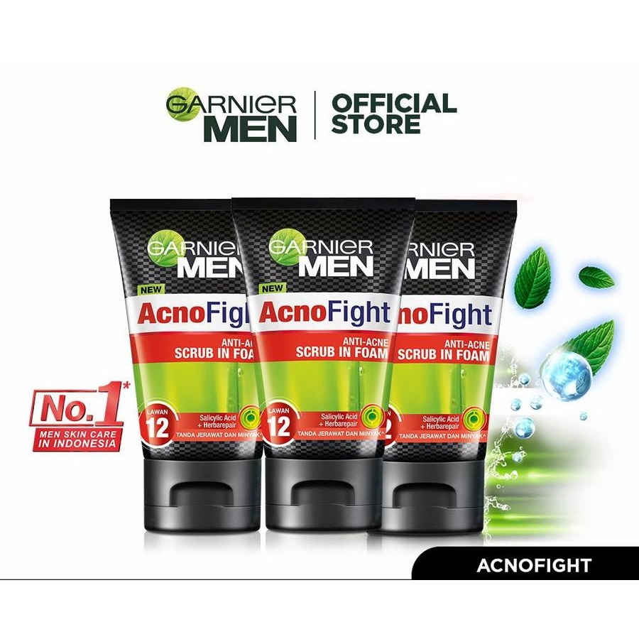 Jual GARNIER Men Acno Fight 12 in 1 Foam Facial Wash - Sabun Cuci Muka ...