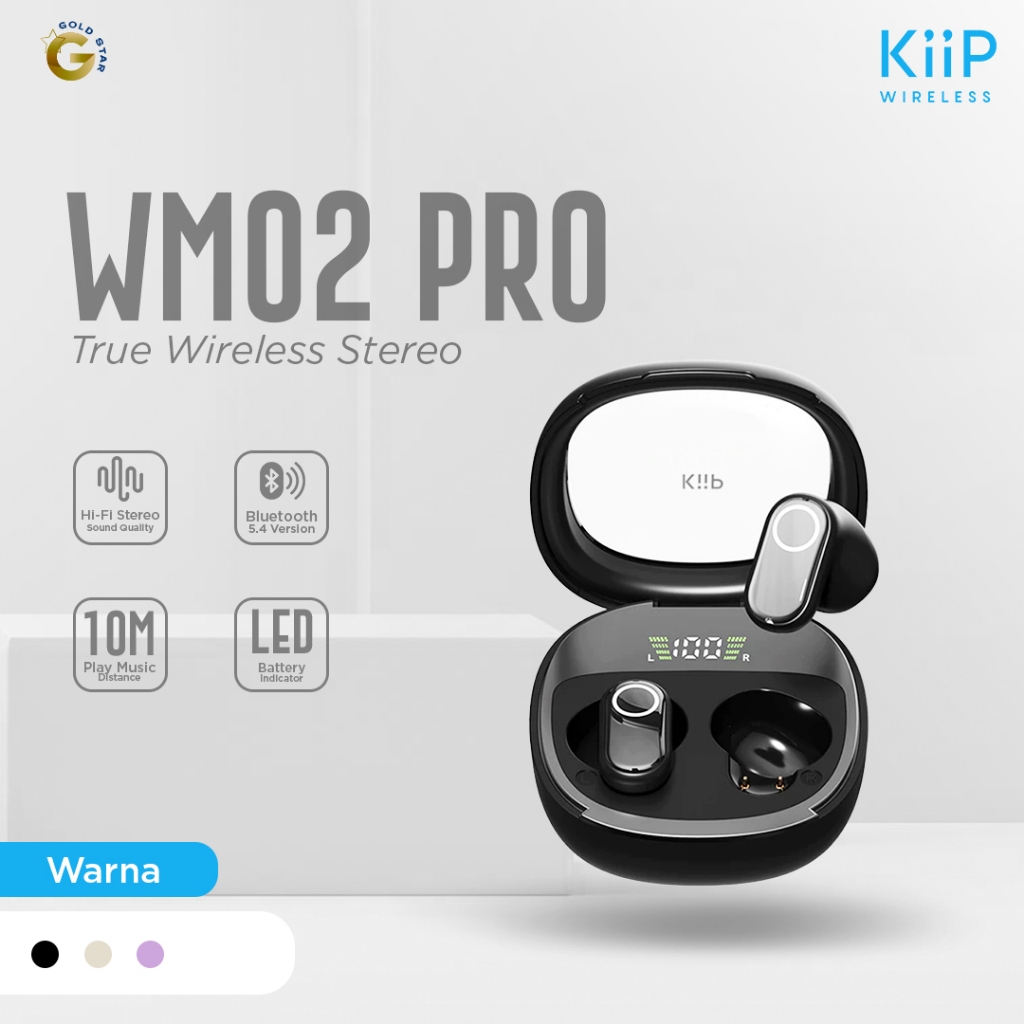 Jual KiiP WM02 Pro TWS Headset Bluetooth Earphone Mini Earbuds ...
