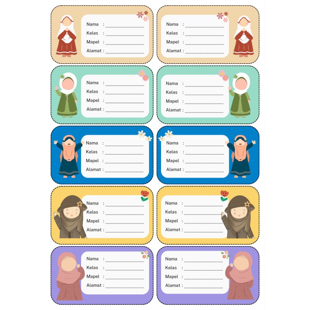 Jual Stiker Label Nama Mapel | Shopee Indonesia