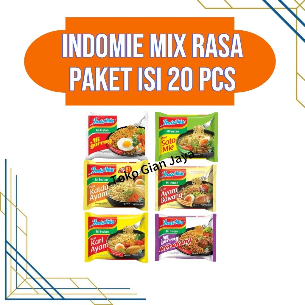 Jual ( Paket isi 20 pcs ) Indomie mix varian rasa goreng dan kuah isi ...