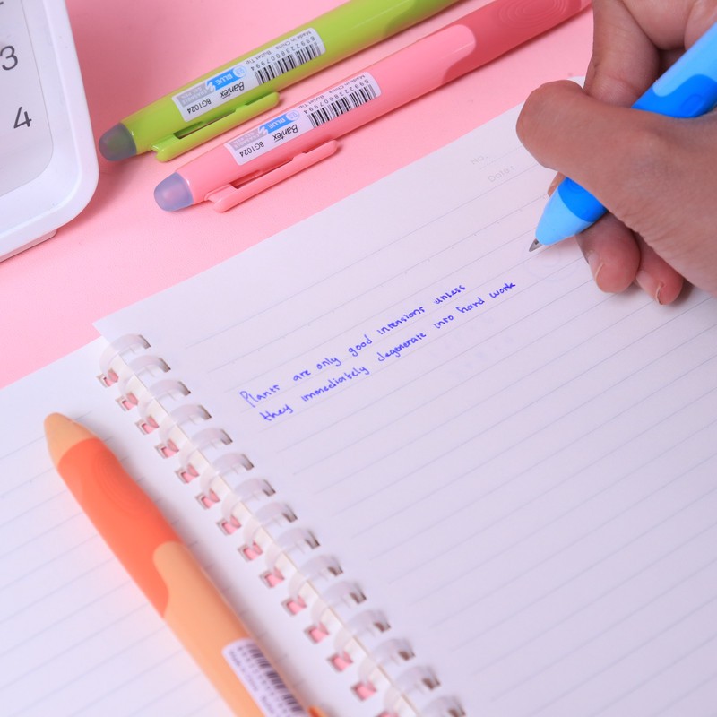 Bantex Erasable Gel Pen 0.5 mm / Pulpen Bisa Dihapus Tinta Biru Soft Grip BG1024 (7)