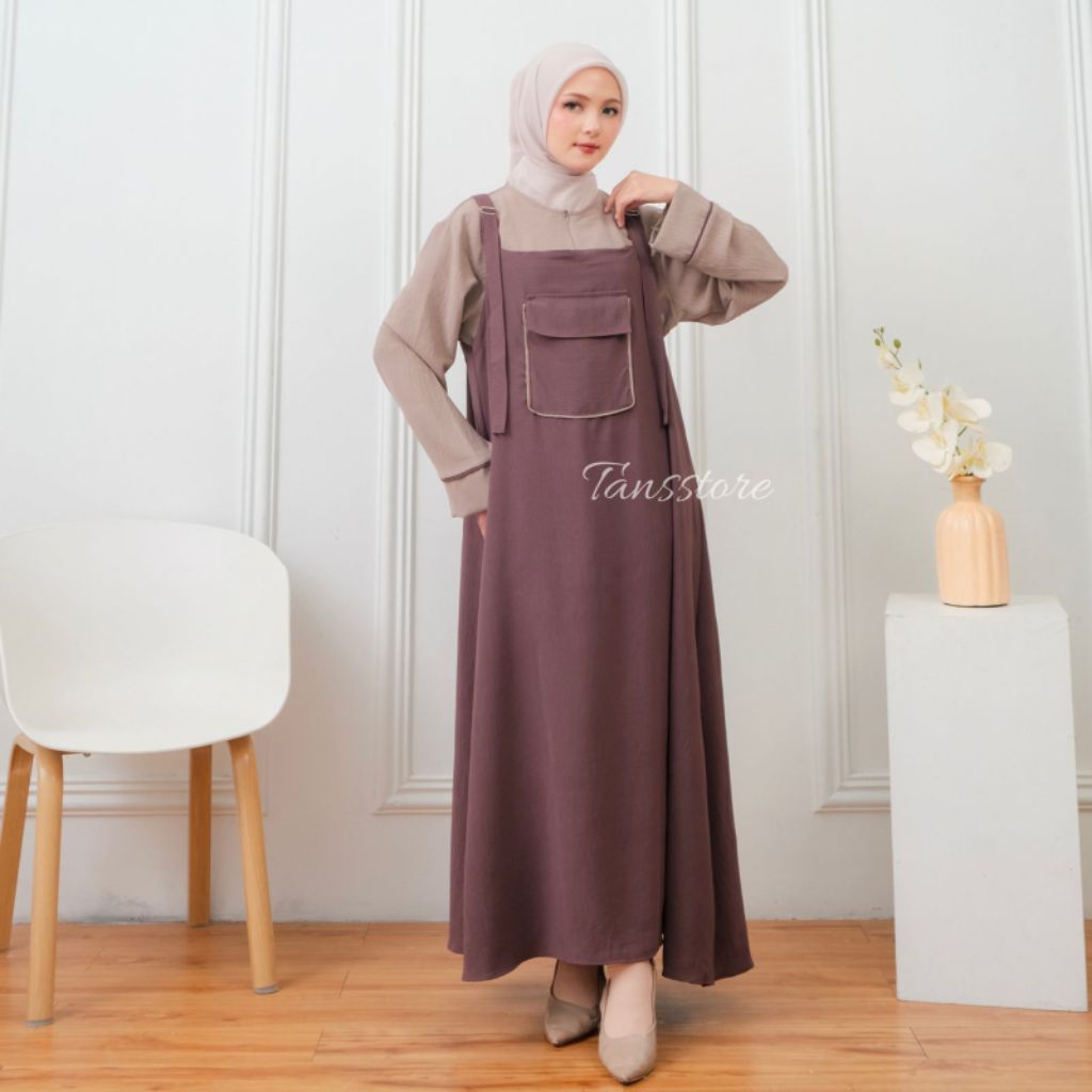 Jual SETELAN OVERALL Dress Wanita Crinkle | Set Overall Polos | Shopee ...