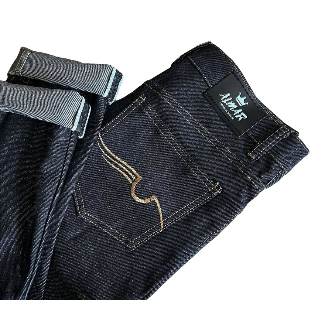Jual CELANA DENIM SELVEDGE ACCENT 15 OZ BLACK INDIGO BLUE INDIGO