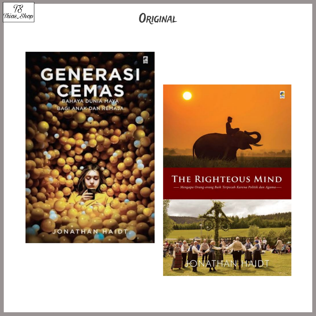 Jual Buku Generasi Cemas Dan The Righteous Mind By Jonathan Haidt | Shopee Indonesia