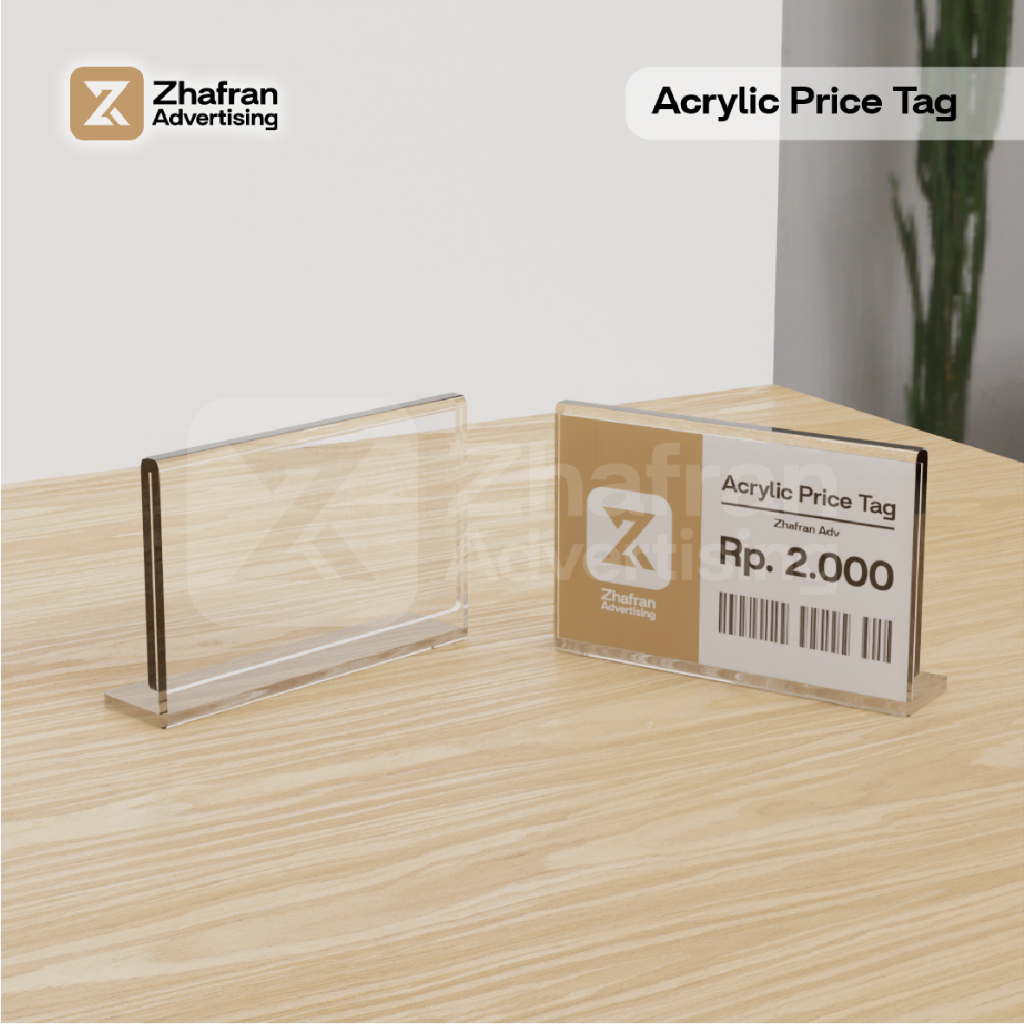 Jual Price Tag Akrilik Rak Stand Display Label Harga Produk Uk 4x6 CM ...