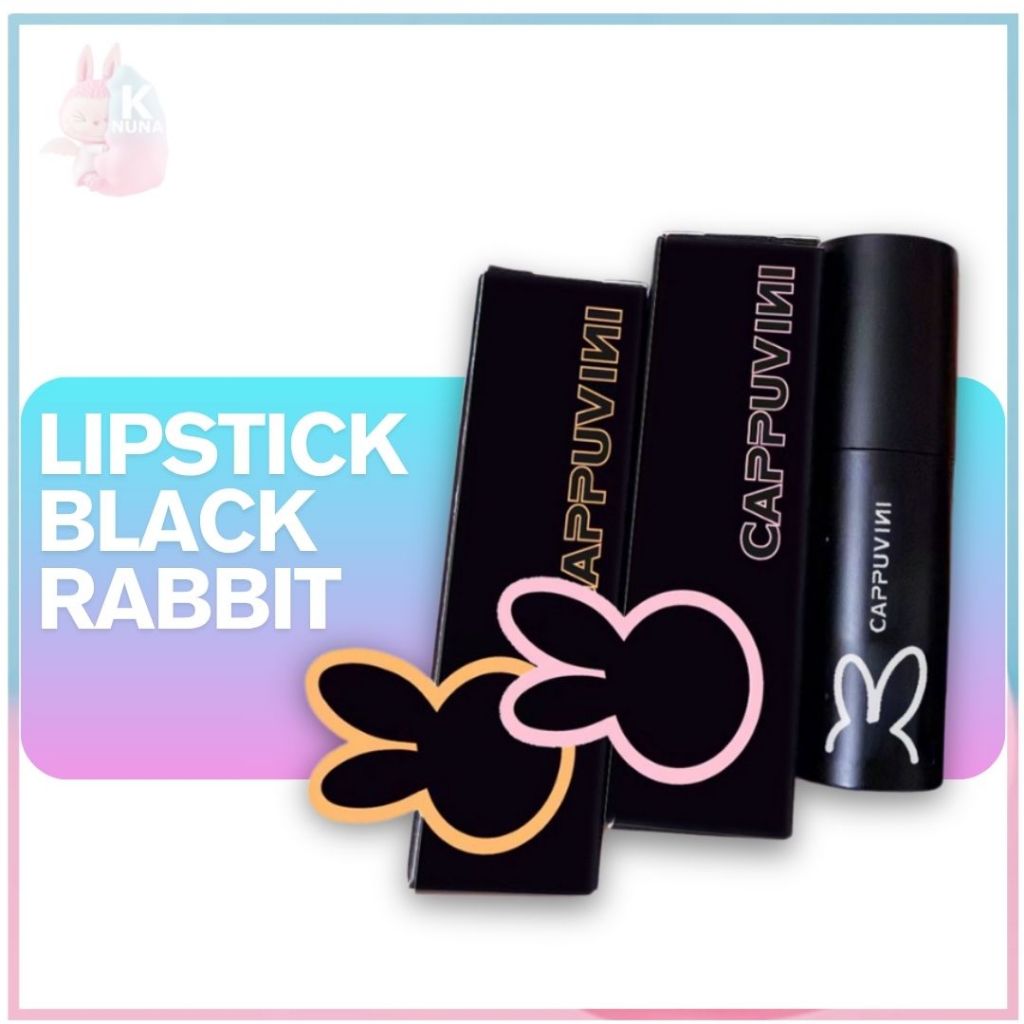 Jual BPOM CAPPUVINI Lipstick Black Rabbit Lip Cream Velvet Lipstik Lip ...