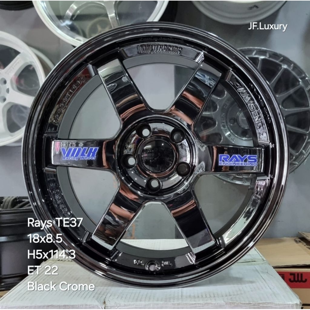 Jual Velg Baru Rays TE37 Ring 18×8.5 Offset 22,Black Crome (1Set 4pcs ...