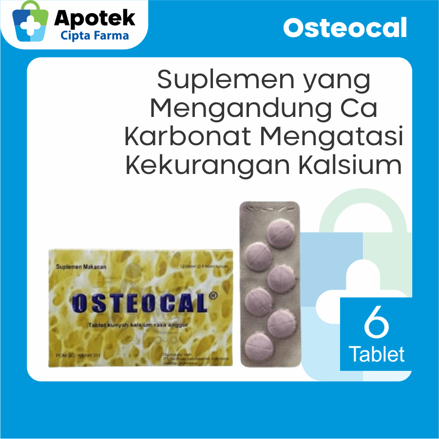 Jual Osteocal Tablet Rasa Anggur Calsium Calcium Carbonate Kalsium ...