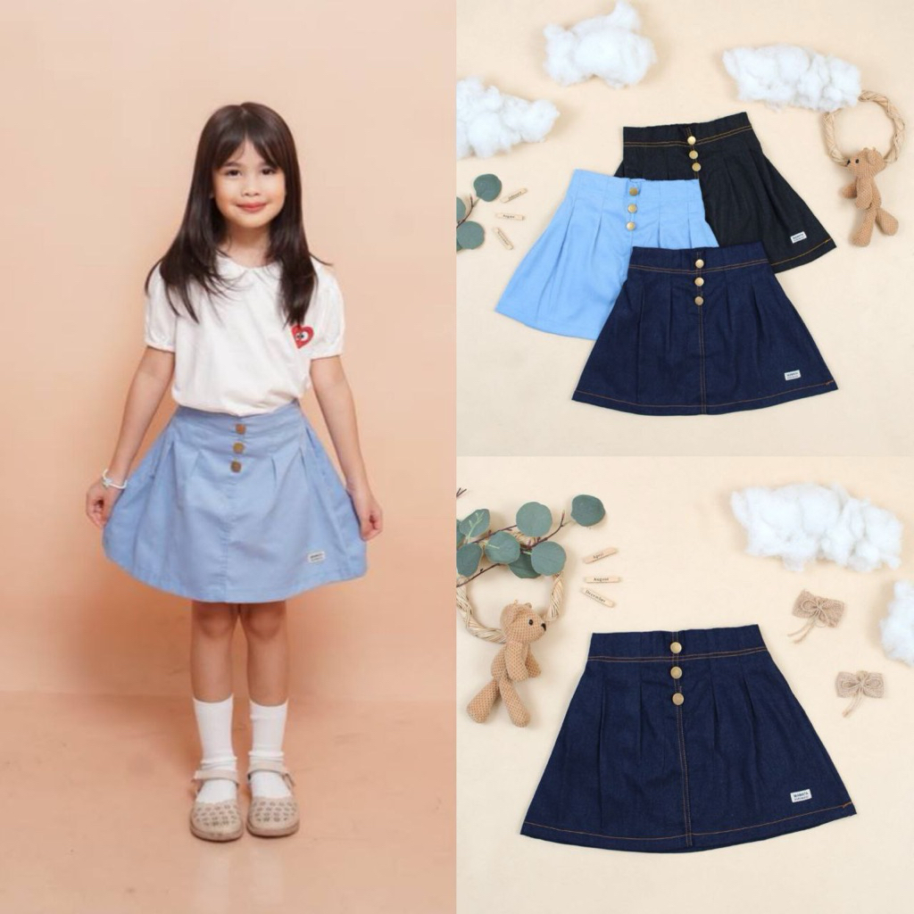 Jual Rok Jeans Anak Perempuan / Rok Anak Belva Skirt | Shopee Indonesia