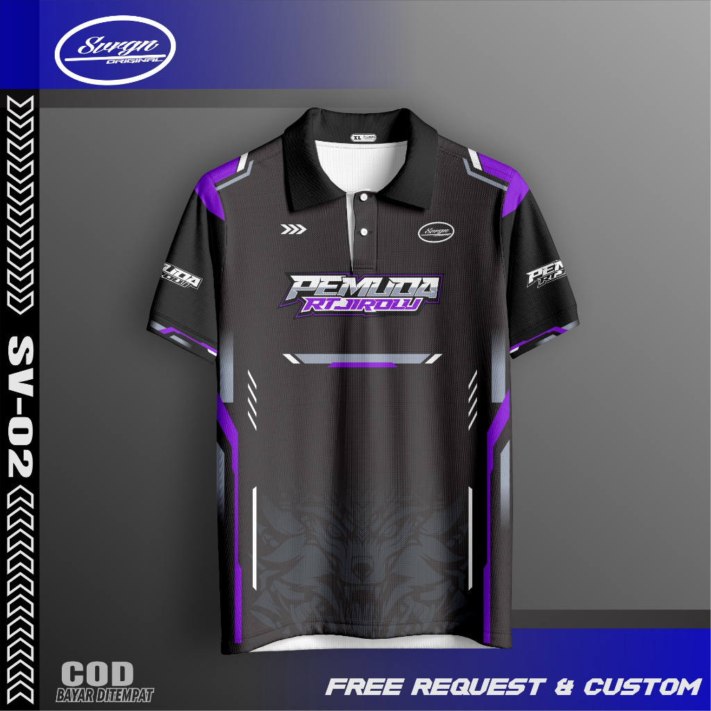 Jual JERSEY KAOS PEMUDA RT / RACING CUSTOM NAMA TULISAN POLO KERAH ...