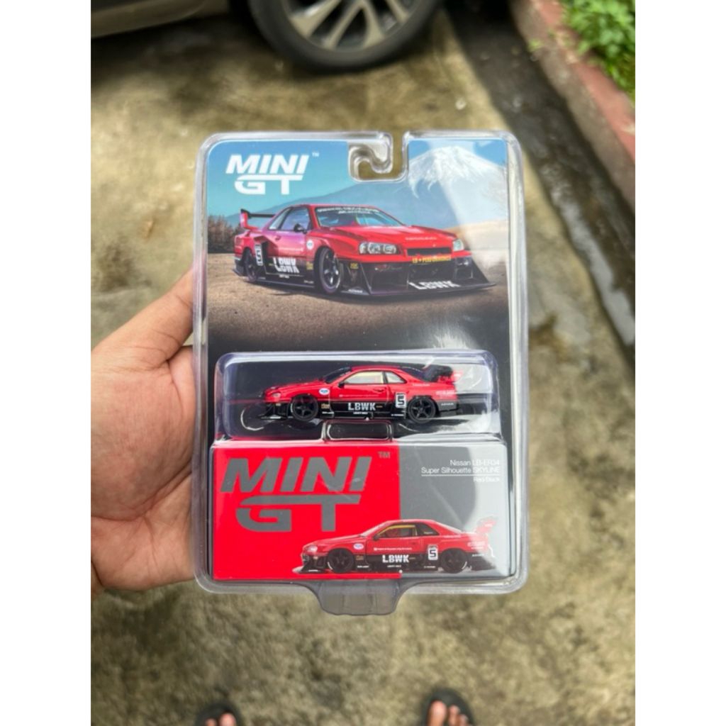 Jual Mini GT Nissan R34 LBWK Super Silhouette Skyline Red Black ...