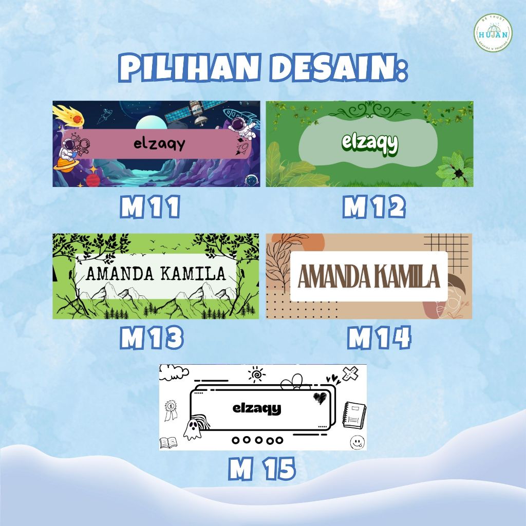 Jual Stiker Nama Custom / Label Nama Uk 6x2,5cm Tahan Air | Shopee ...