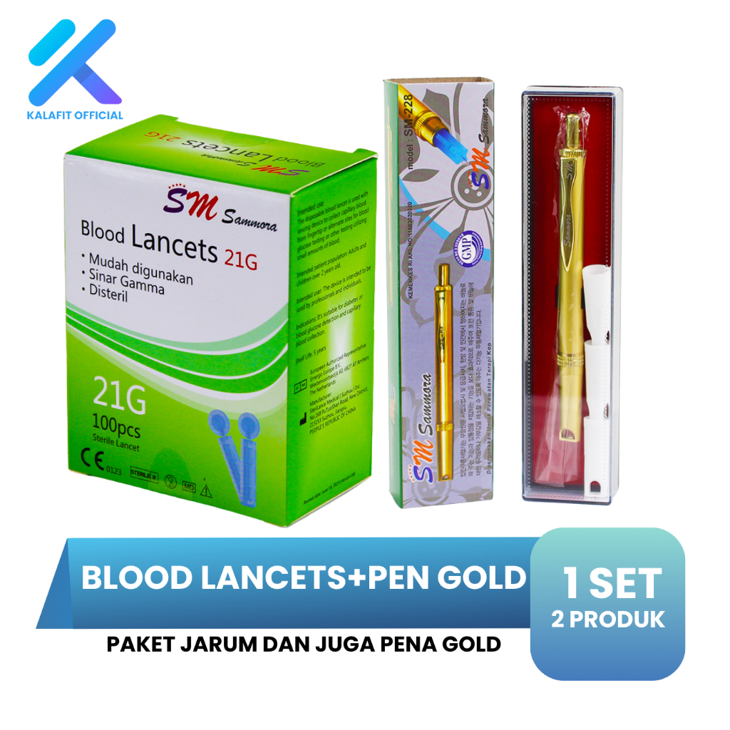 Jual Sammora Blood Lancets Jarum Bekam Lanset 21G 1 box isi 100 ...