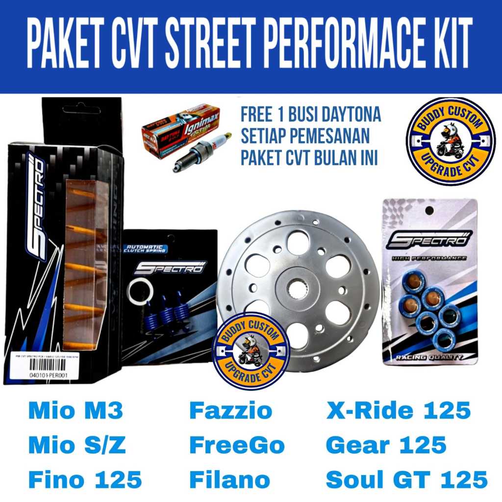 Jual Paket CVT Street Performance Kit Mio M3, S/Z, GT 125, Fazzio ...