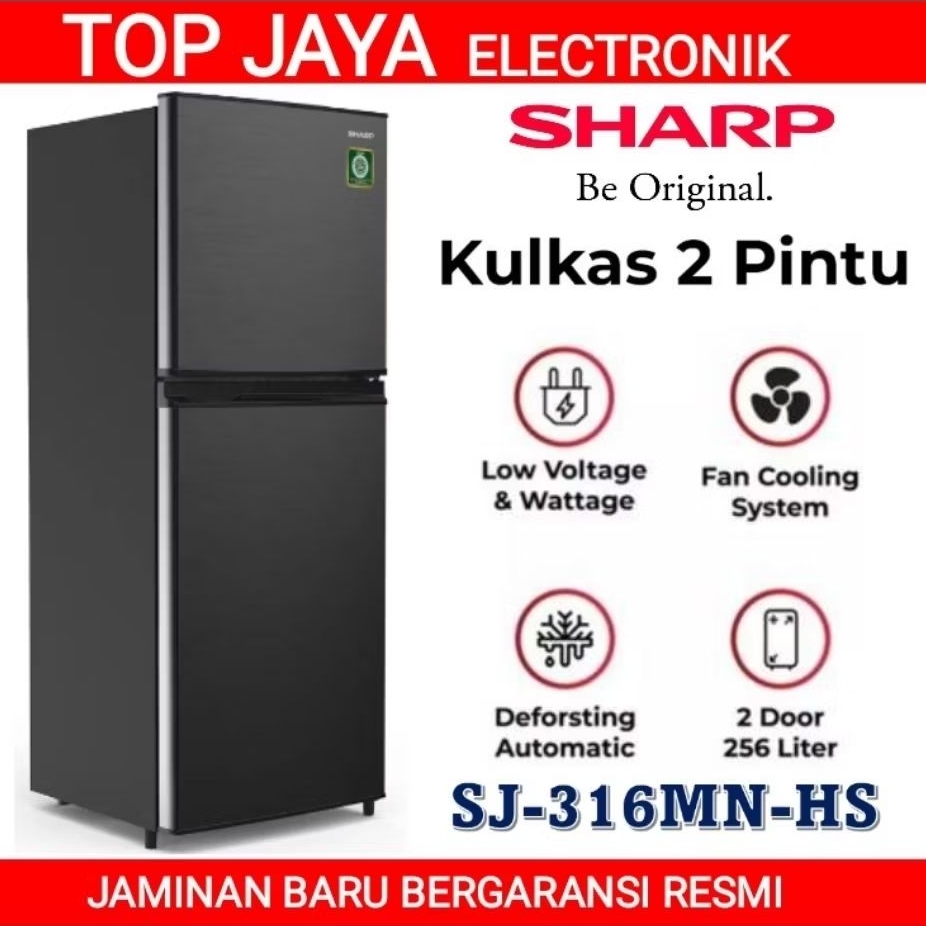 Jual KULKAS SHARP 2 PINTU JUMBO SJ-316MN-HS/LEMARI ES SHARP 2 PINTU ...