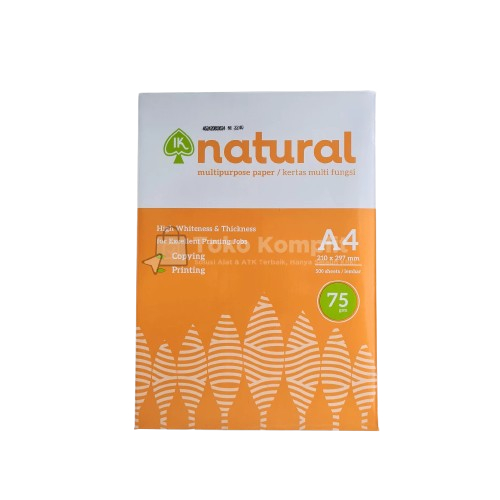 Jual Natural Kertas A4 75gr Copier 1 Rim (500 lembar) Kertas HVS A4 ...