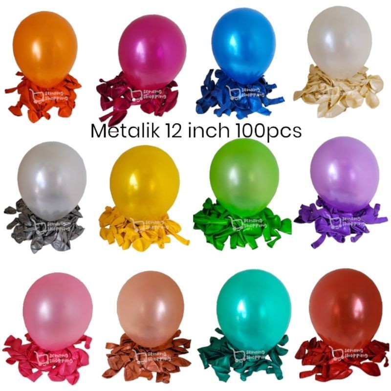 senangSBY 50PCS BALON LATEX METALIK 5INCH DAN 12INCH / BALON Ulang Tahun METALIK 021/087